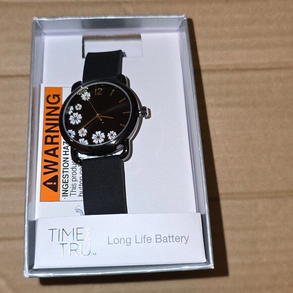 New Women's Time and Tru Watch With White Flowers - Picture 1 of 1
